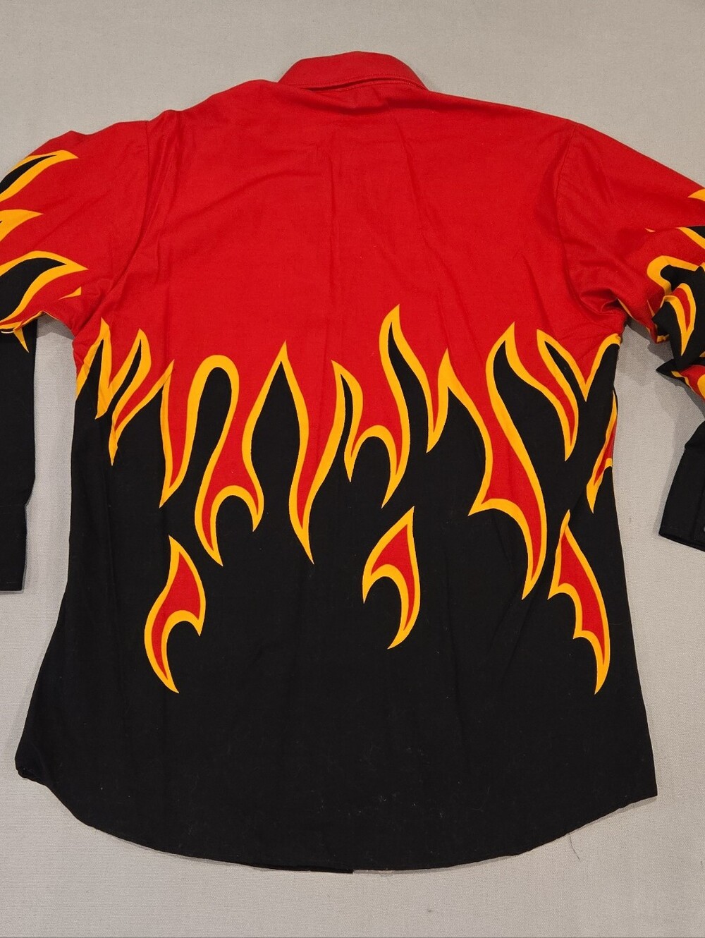 Vintage Brooks & Dunn Shirt Mens Large Red Black Flame Western Cowboy USA 90s - Picture 8 of 9